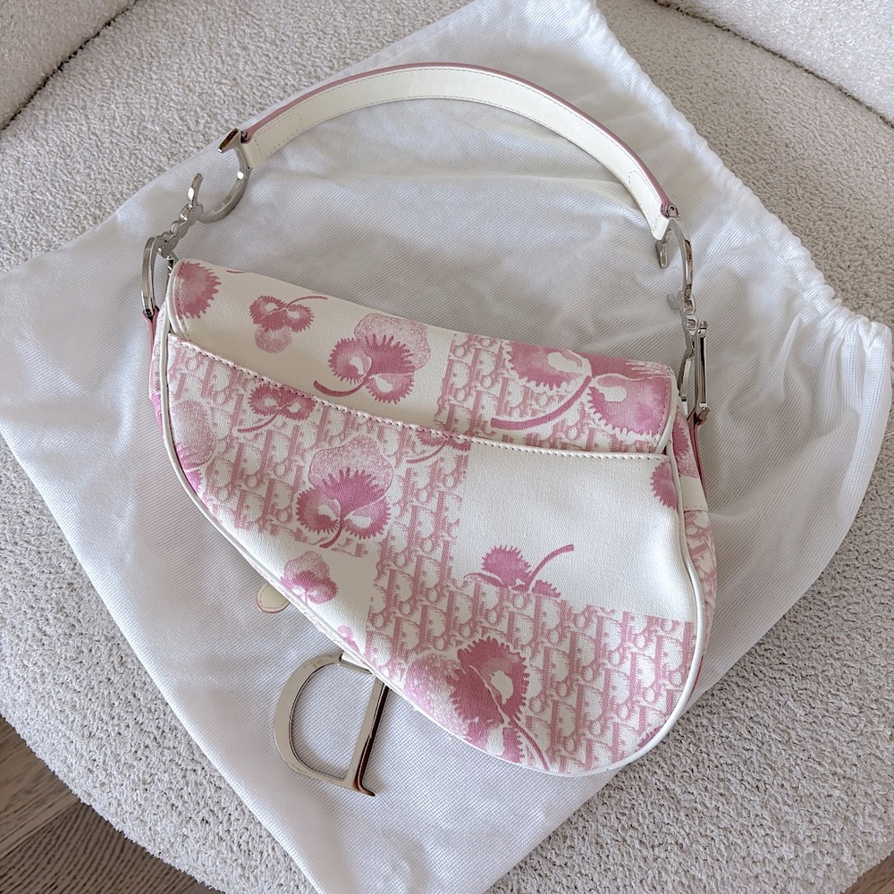 Vintage 2004 Dior Cherry Blossom Saddle Bag - Picture 4 of 16